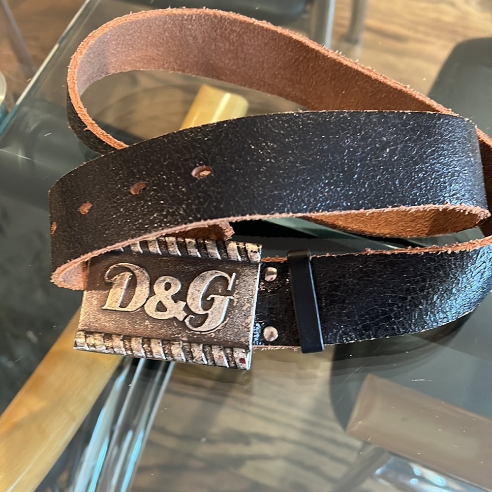 European Distressed Leather Brown Belt - Picture 4 of 5